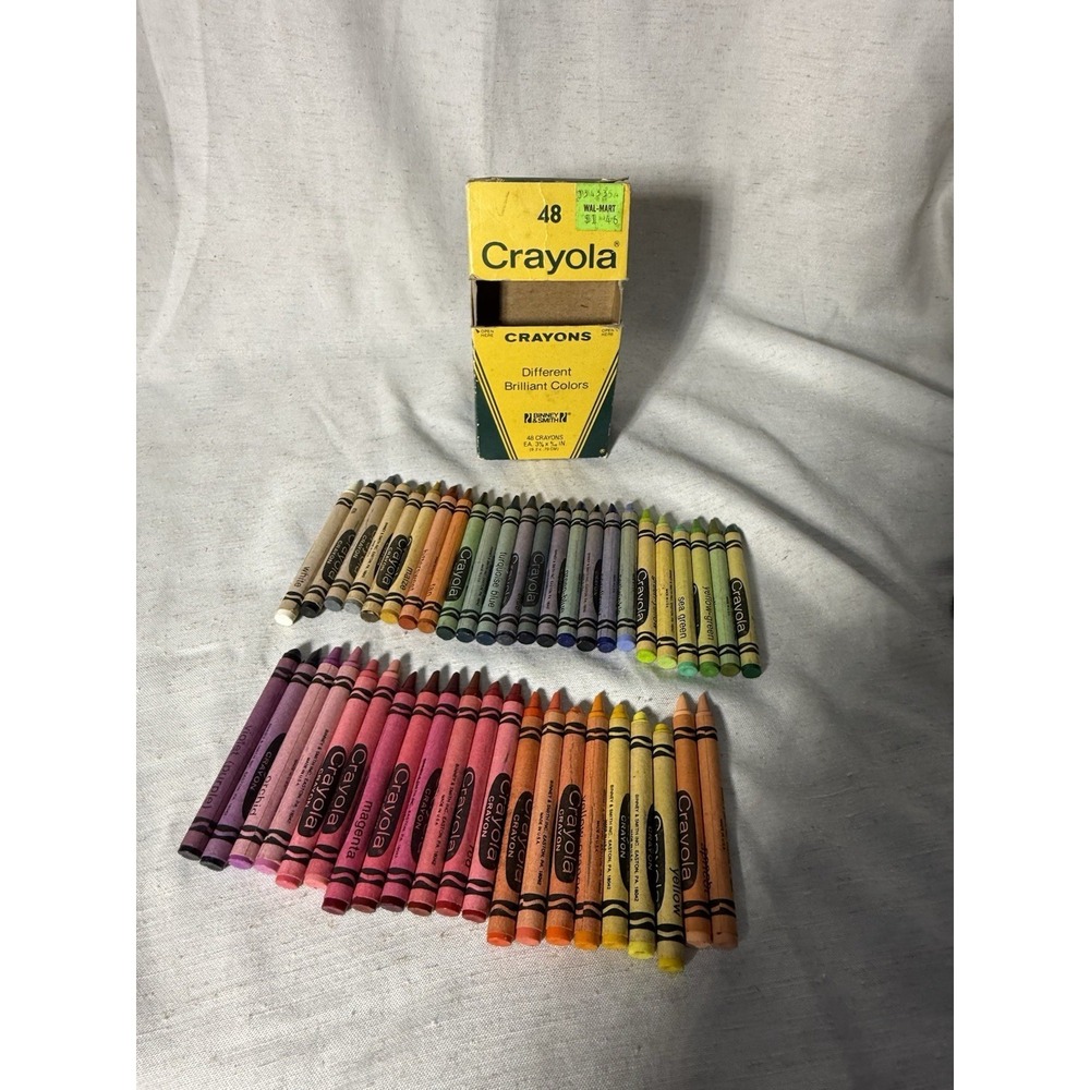 Vintage Crayola Crayons 48 Count Discontinued Colors Binney & Smith 45 Included